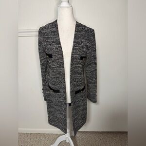 Scapa Lauren Perre Elegant Black and Gray Textured Blazer Cardigan size XS